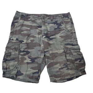 American Eagle Camo Cargo Shorts Mens 36 Ripstop Military Long Board Pockets